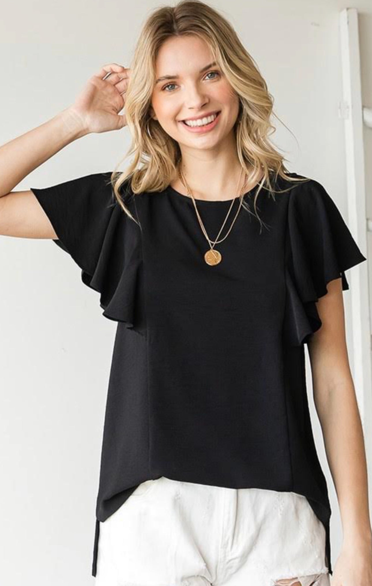 Ruffle Sleeve Blouse