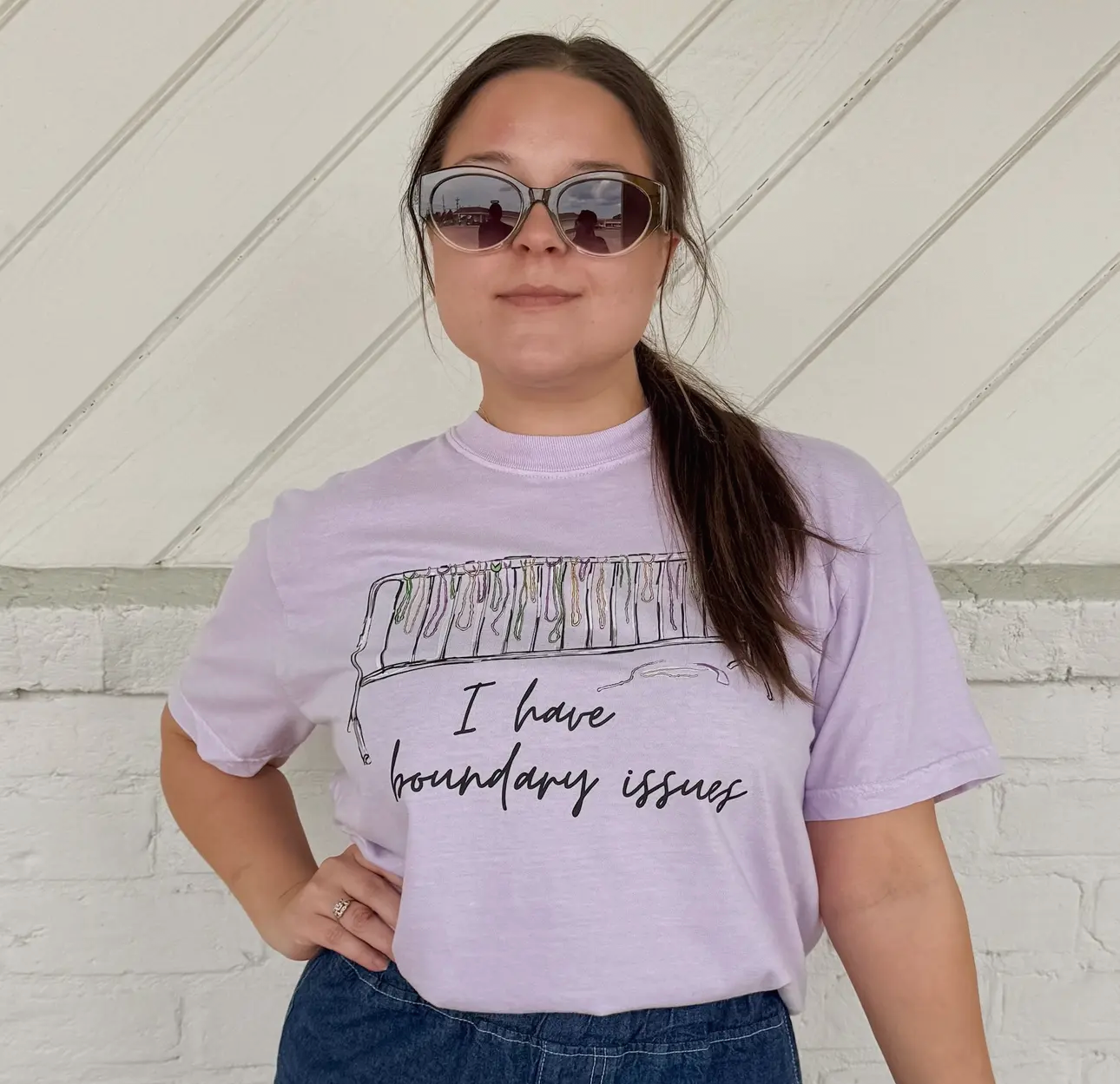 “I Have Boundary Issues” Mardi Gras Tee 💜💚💛