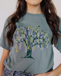 Mardi Gras Beaded Tree Tee 💜💚💛
