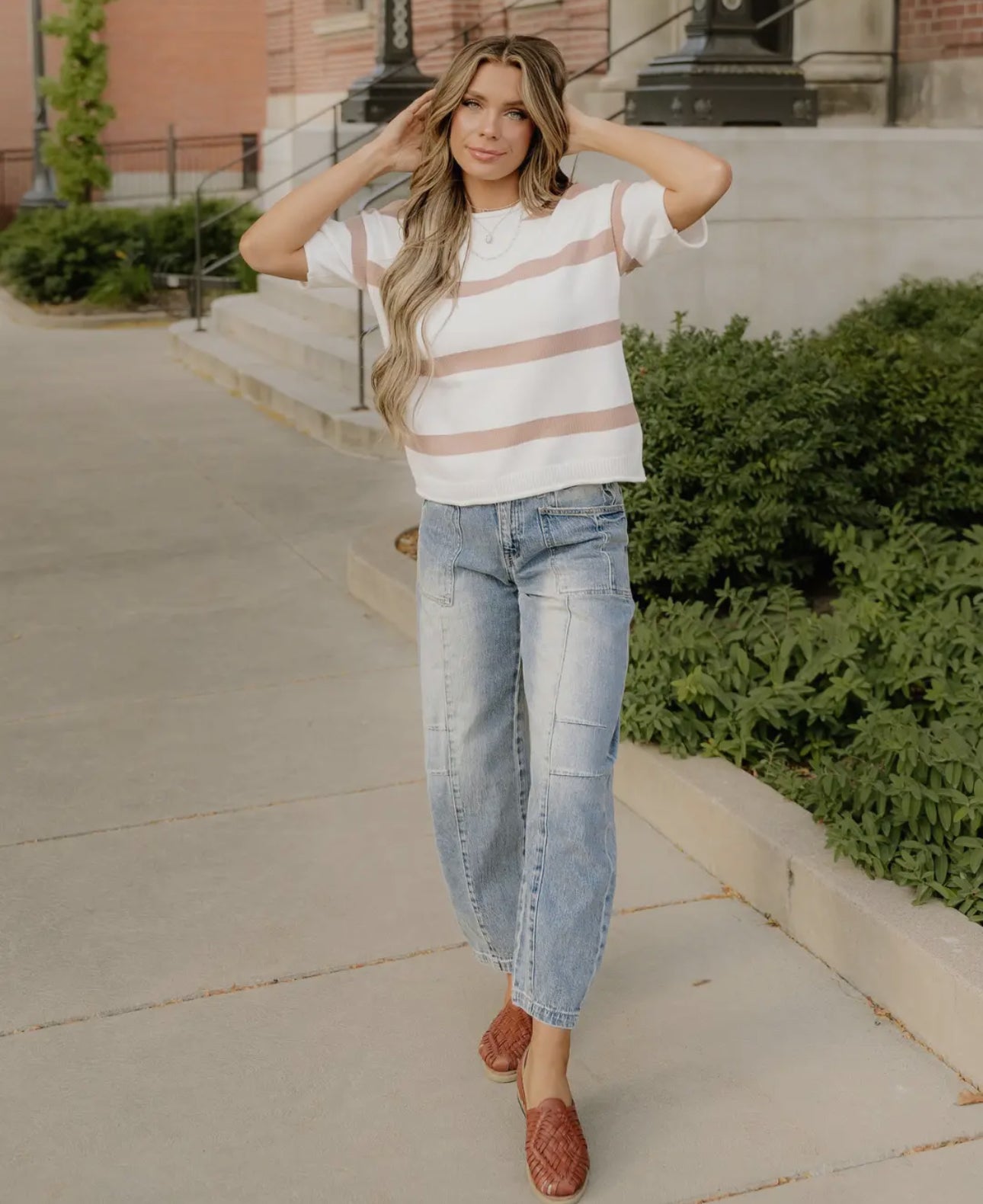 Khaki Striped Sweater