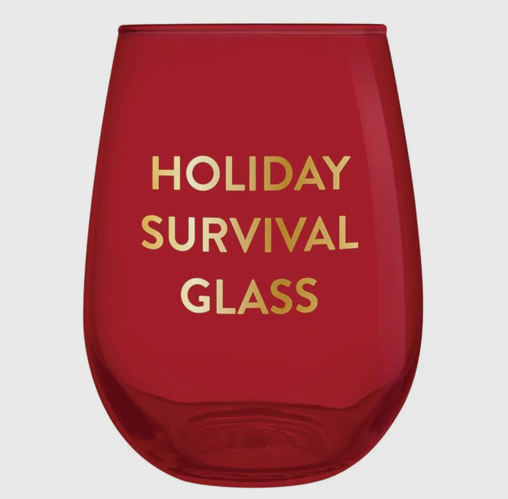 Holiday Survival Wine Glass