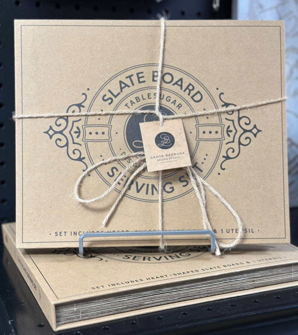 Slate Board Heart Shaped Serving Set