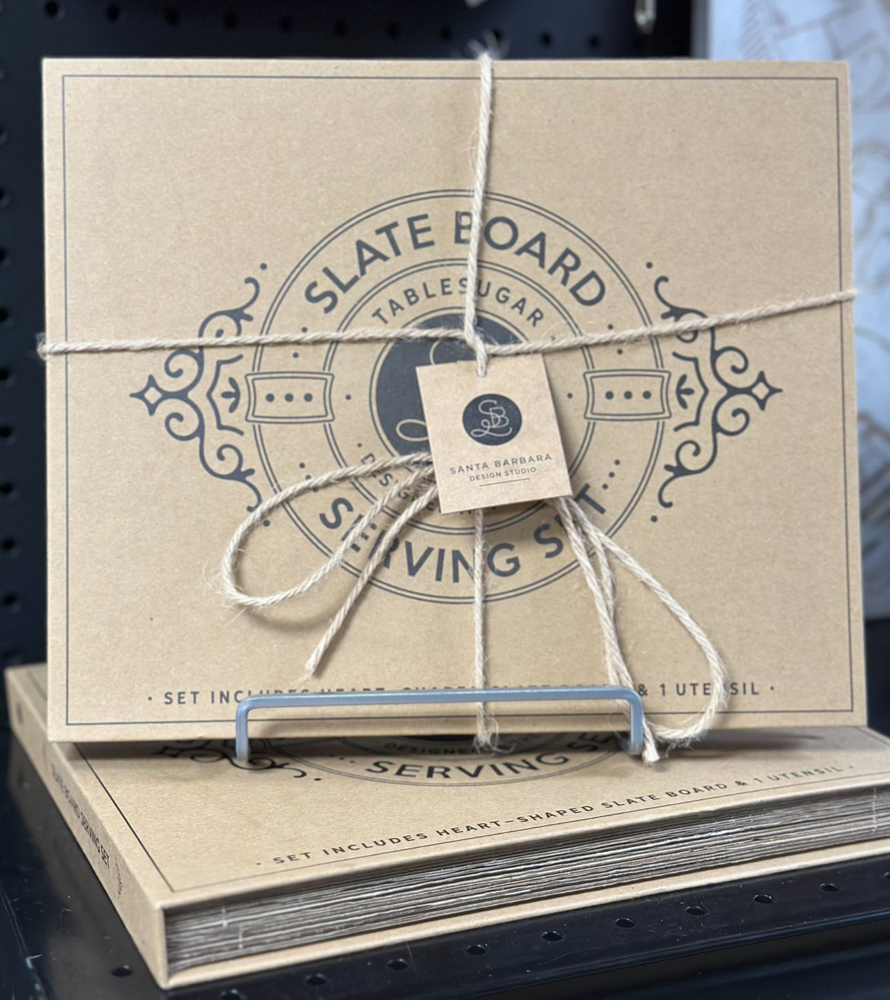 Slate Board Heart Shaped Serving Set