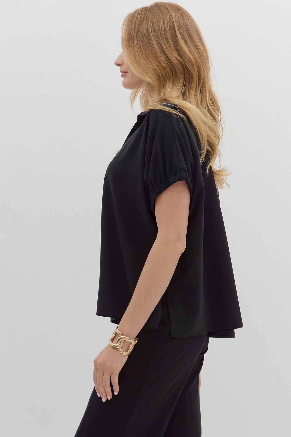 Black Collared Blouse