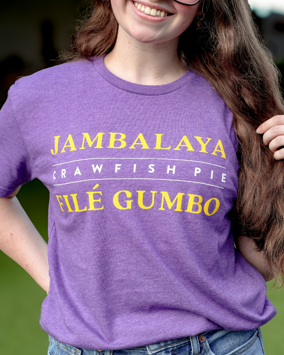 Jambalaya, Crawfish Pie, File’ Gumbo Tee