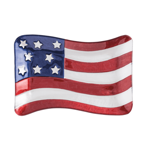 AMERICAN FLAG GLASS PLATE - 4 Daughters Boutique