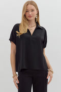 Black Collared Blouse - 4 Daughters Boutique