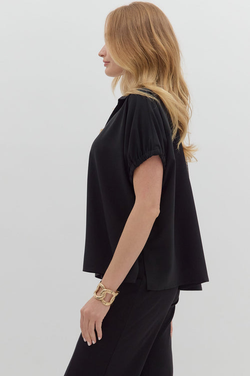Black Collared Blouse - 4 Daughters Boutique