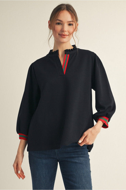 Black Long Sleeve Blouse - 4 Daughters Boutique