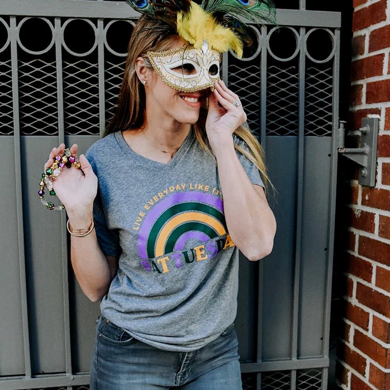 Fat Tuesday Rainbow Tee 💜💚💛 - 4 Daughters Boutique