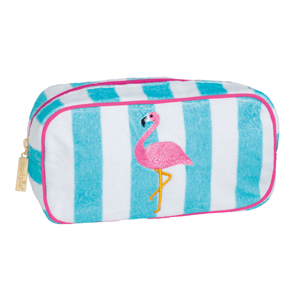 FLAMINGO EMBROIDERED TERRY CLOTH CASE - 4 Daughters Boutique