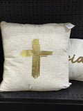 Gold Cross Throw Pillow - 4 Daughters Boutique