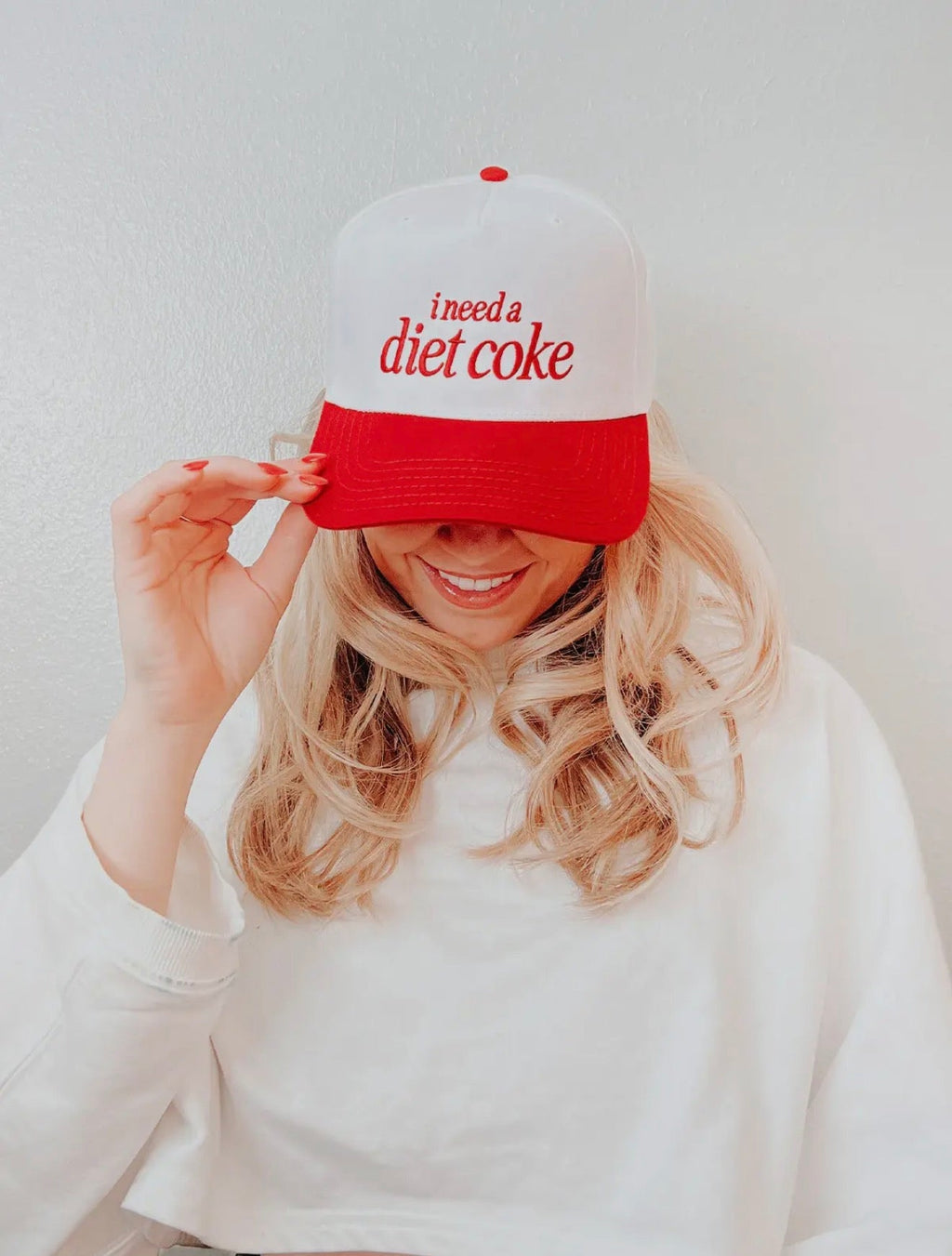 I Need A Diet Coke - Embroidered Trucker Hat - 4 Daughters Boutique