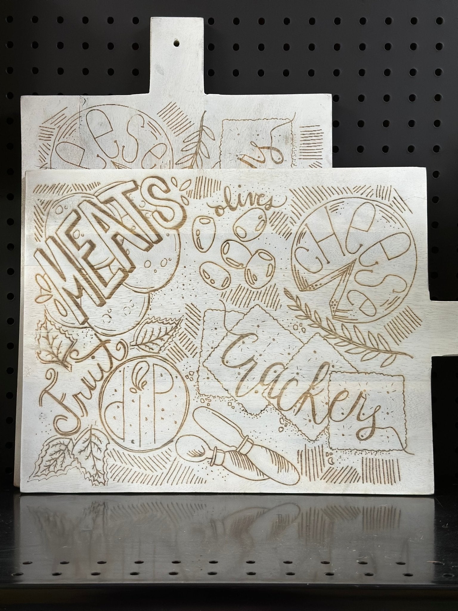 Illustrated White Charcuterie Board - 4 Daughters Boutique