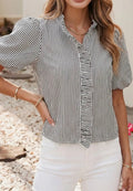 LDC Striped Ruffle Top - 4 Daughters Boutique