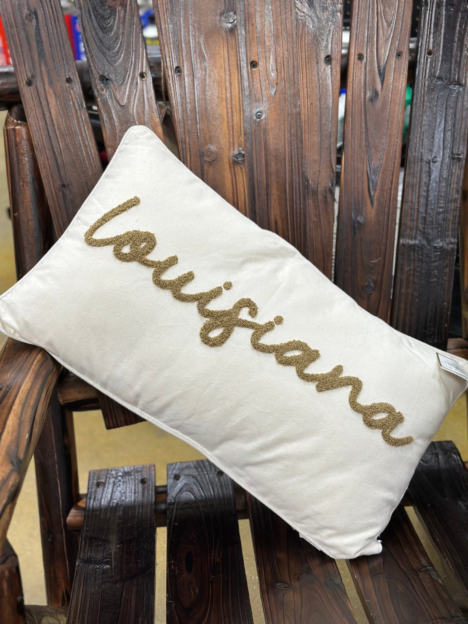 Louisiana Embroidered Pillow - 4 Daughters Boutique
