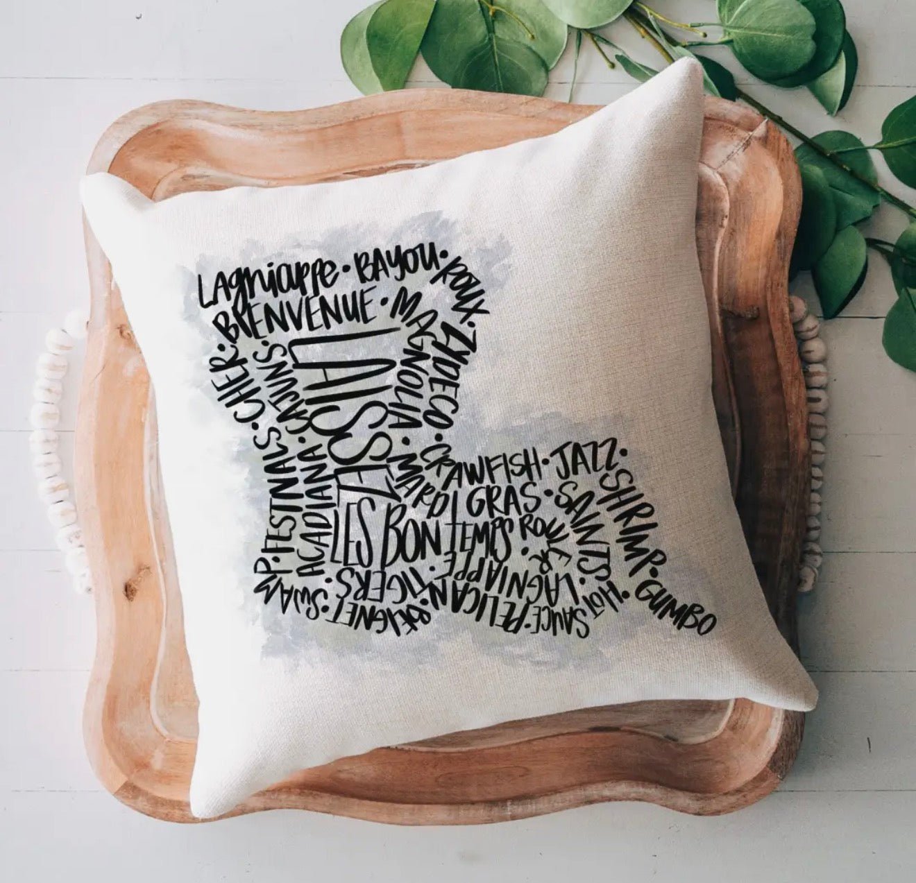 Pelican Provision Louisiana Words Accent Pillow - 4 Daughters Boutique