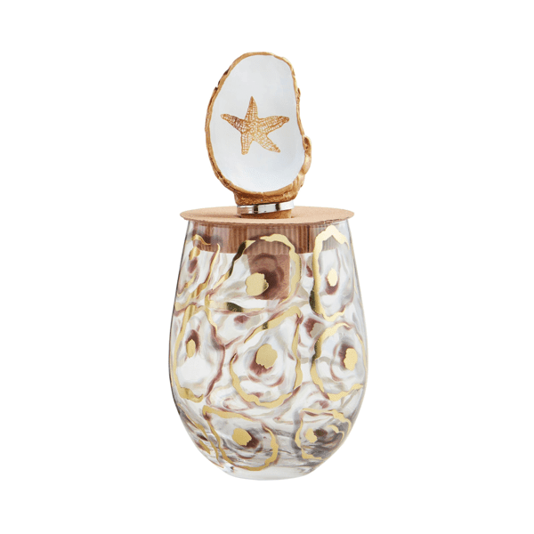 STARFISH OYSTER WINE GLASS AND STOPPER SET - 4 Daughters Boutique