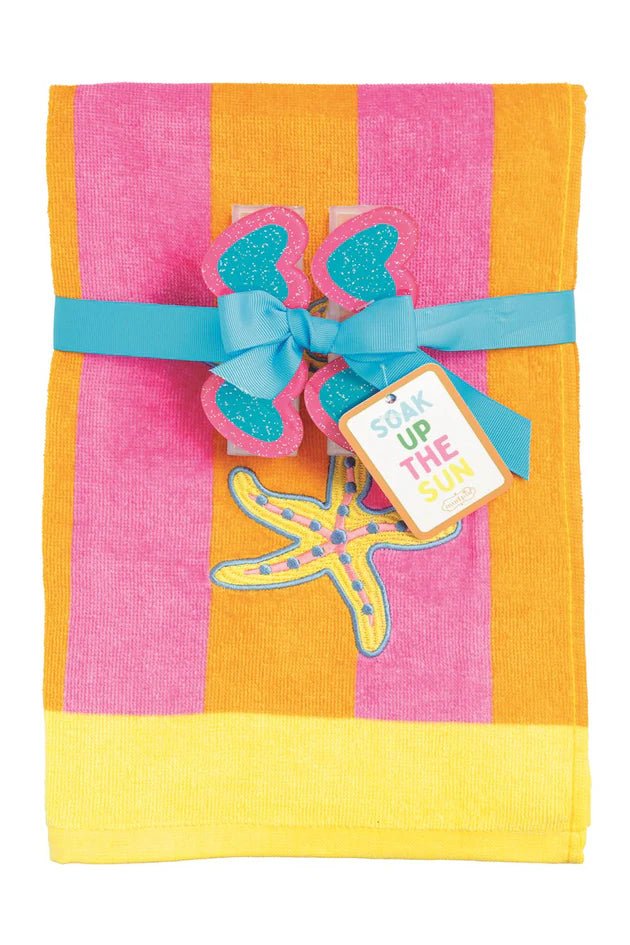 Terry Cloth Towel Set - Orange/Pink - 4 Daughters Boutique